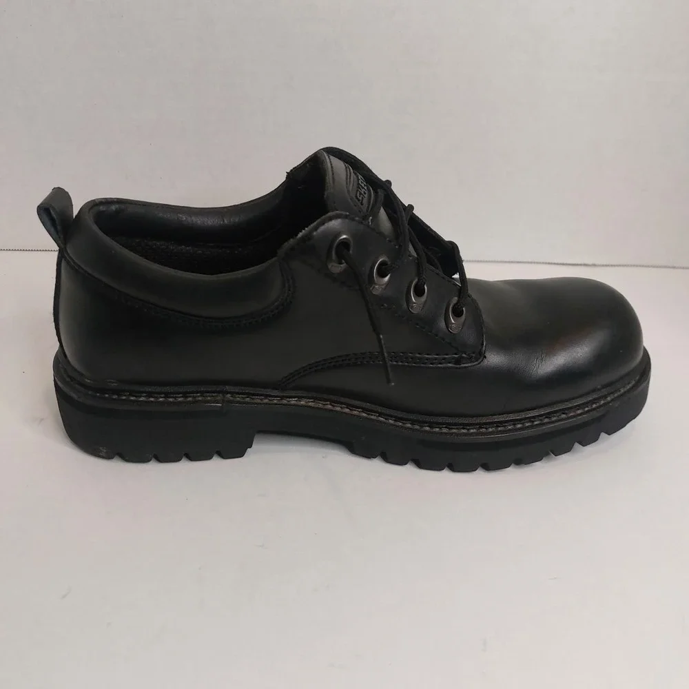 Skechers Leather Upper Black Oxford Shoes Men's Size 9.5 w/ Original Box